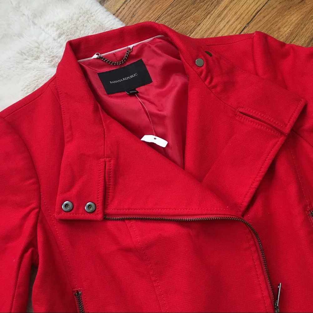New Banana Republic Red Moto Jacket - Picture 4 of 8